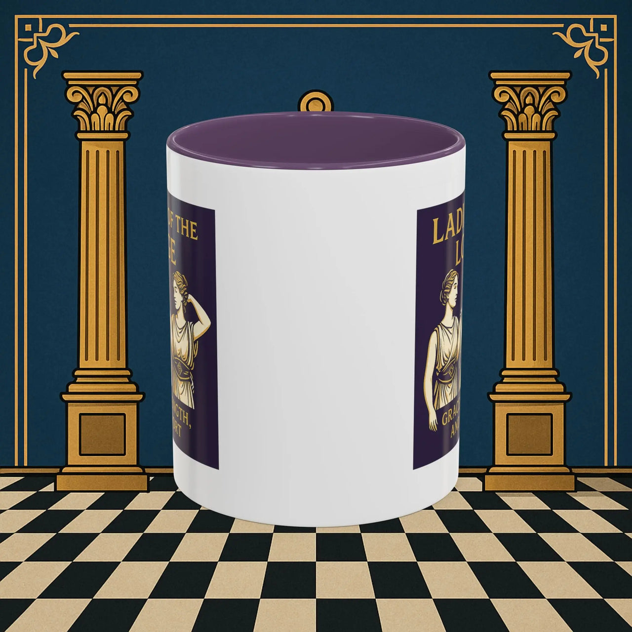 Masonic Mugs – Ladies of the Lodge: Grace, Strength & Support (Accent Coloured 11oz Mug) Printify