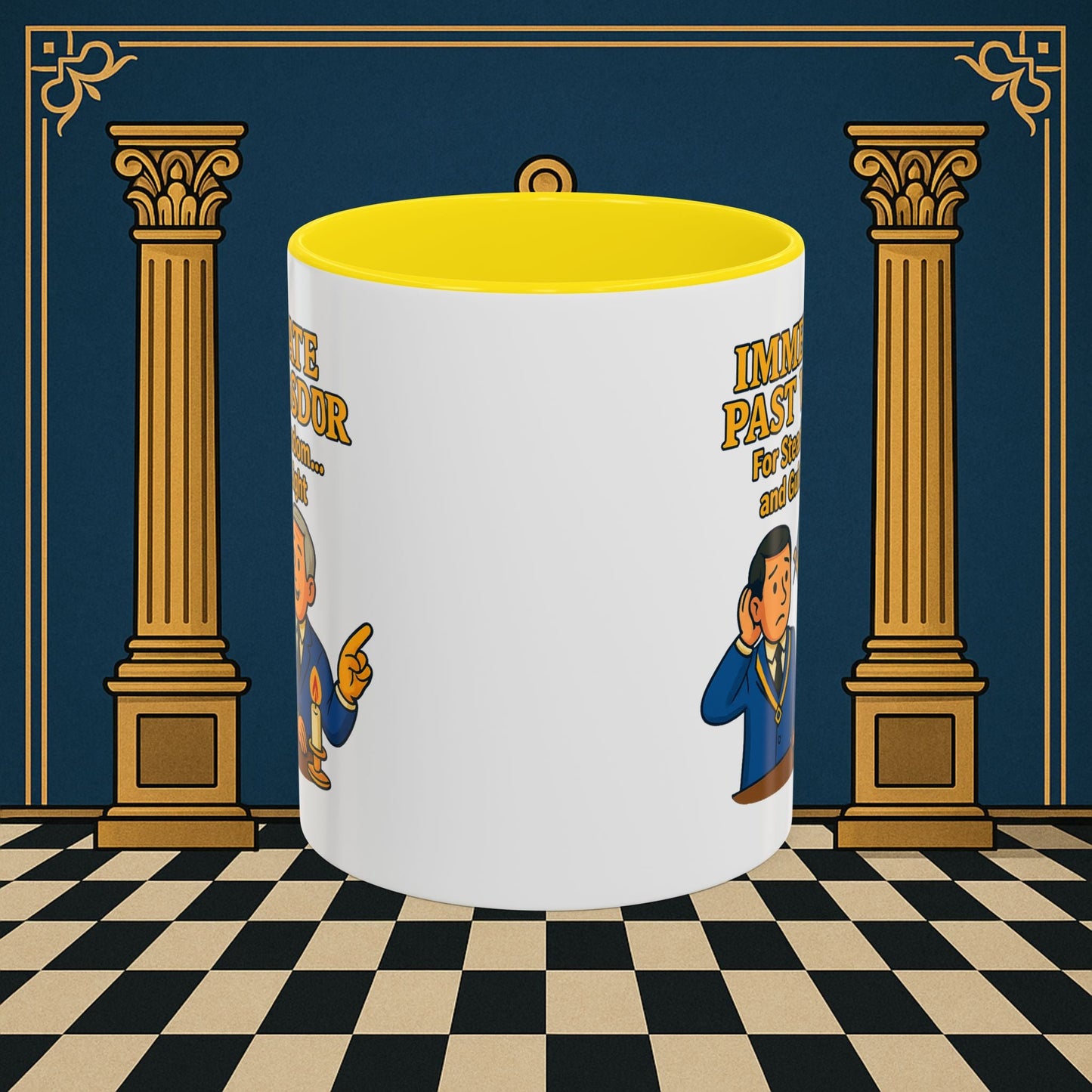 Masonic Mugs - Accent Coloured 11oz Mug - Masonic Wisdom Unveiled - Immediate Past Master Printify