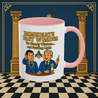 Masonic Mugs - Accent Coloured 11oz Mug - Masonic Wisdom Unveiled - Immediate Past Master Printify