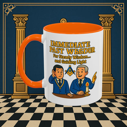 Masonic Mugs - Accent Coloured 11oz Mug - Masonic Wisdom Unveiled - Immediate Past Master Printify