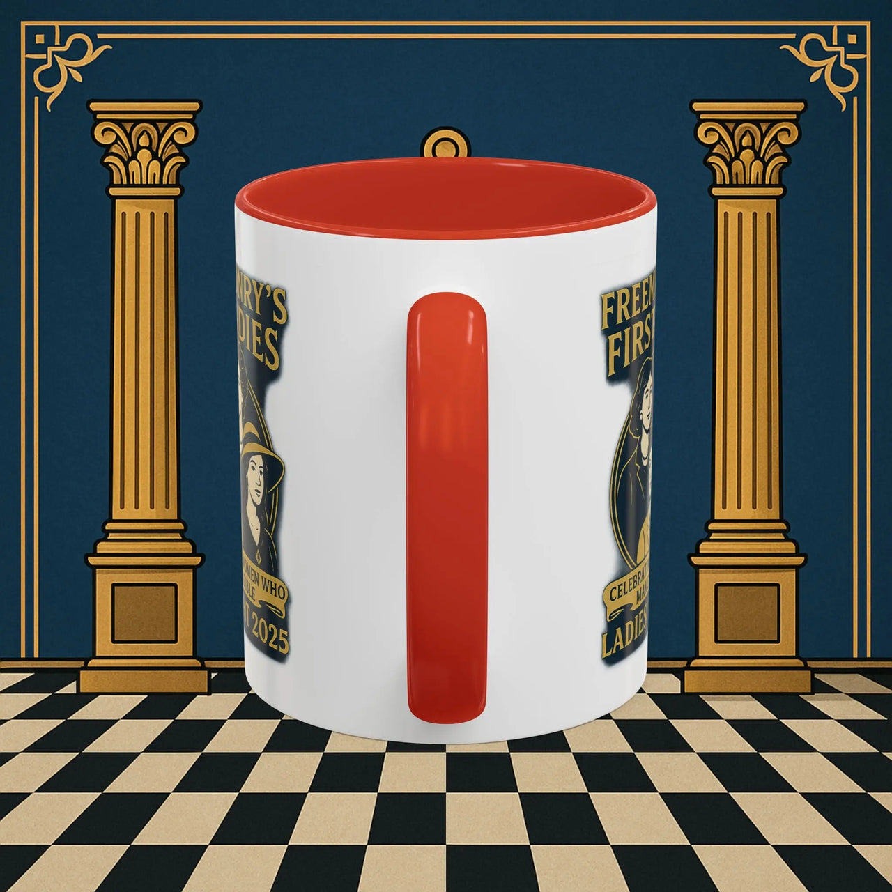 Masonic Mugs Ready to Go – Freemasonry’s First Ladies – Ladies’ Night 2025 (Accent Coloured 11oz Mug) Printify