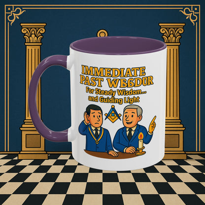 Masonic Mugs - Accent Coloured 11oz Mug - Masonic Wisdom Unveiled - Immediate Past Master Printify