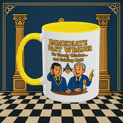 Masonic Mugs - Accent Coloured 11oz Mug - Masonic Wisdom Unveiled - Immediate Past Master Printify