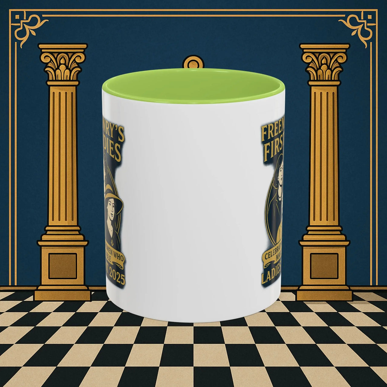 Masonic Mugs Ready to Go – Freemasonry’s First Ladies – Ladies’ Night 2025 (Accent Coloured 11oz Mug) Printify