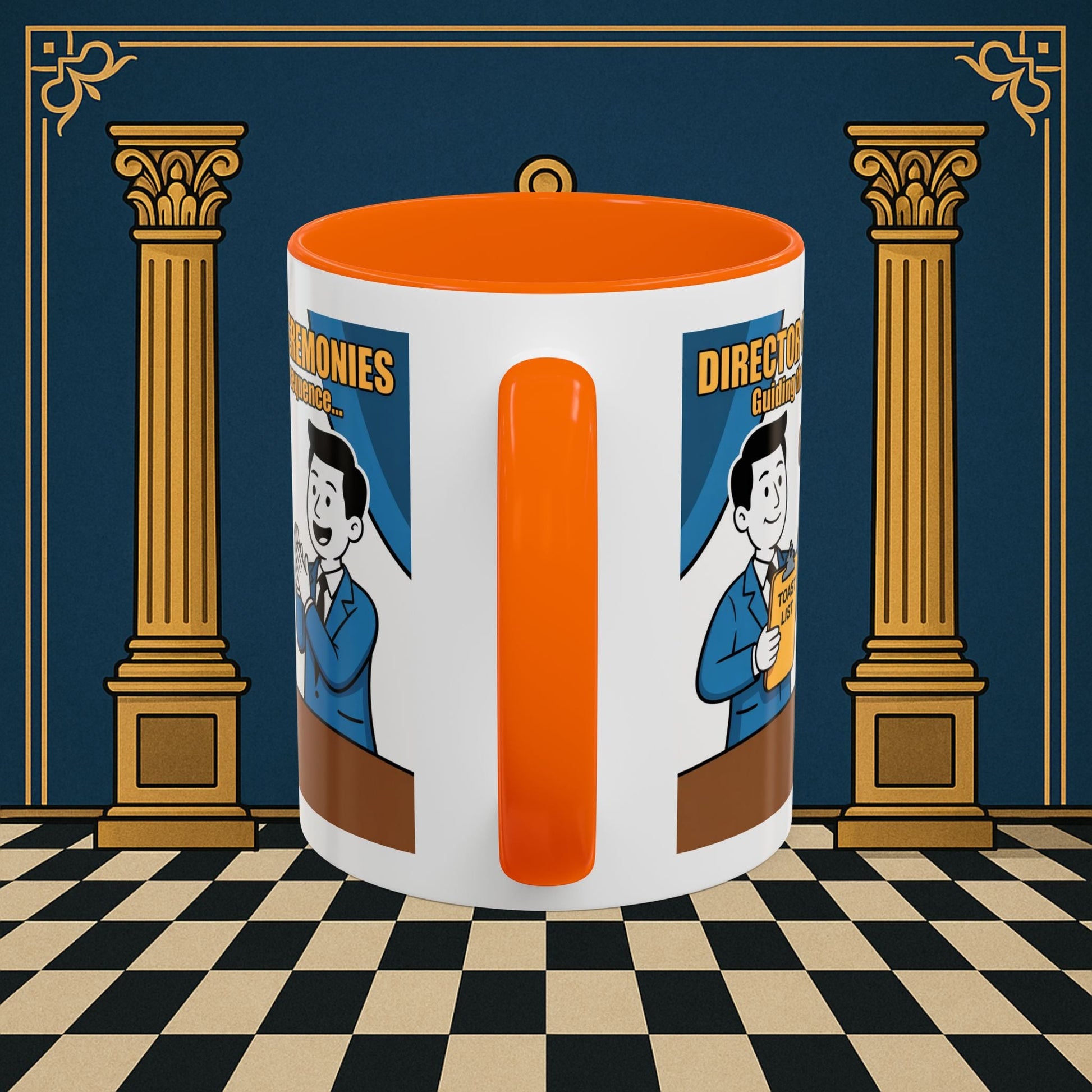 Masonic Mugs Ready to Go - Accent Coloured 11oz Mug - Toasting Protocol - Director of Ceremonies Printify