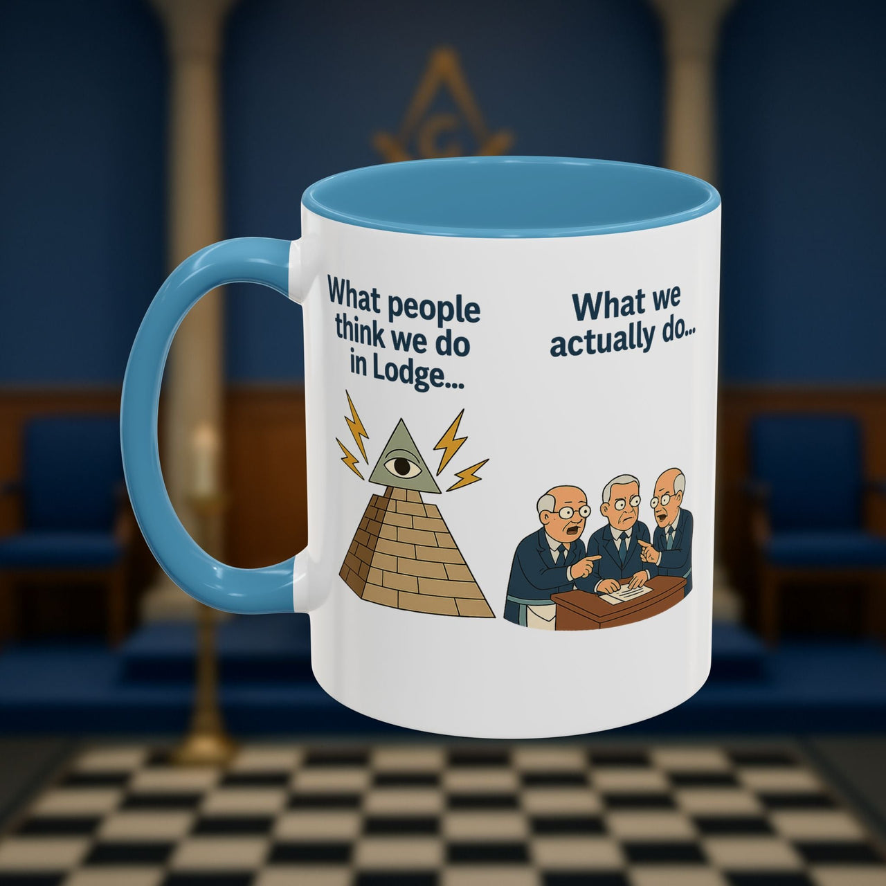 Masonic Mugs Ready to Go – Just for the Ceremony (Accent Coloured 11oz Mug) Printify