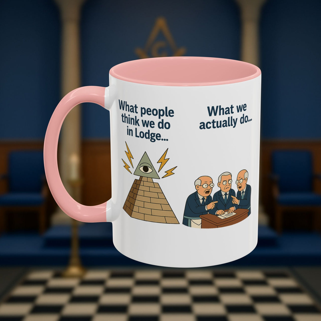 Masonic Mugs Ready to Go – Just for the Ceremony (Accent Coloured 11oz Mug) Printify
