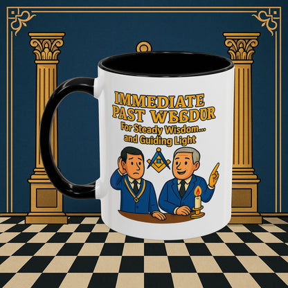 Masonic Mugs - Accent Coloured 11oz Mug - Masonic Wisdom Unveiled - Immediate Past Master Printify