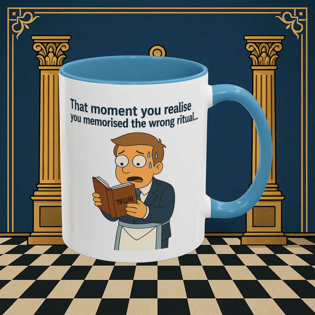 Masonic Mugs Ready to Go – Wrong Ritual (Accent Coloured 11oz Mug) Printify