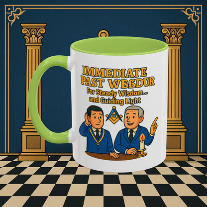 Masonic Mugs - Accent Coloured 11oz Mug - Masonic Wisdom Unveiled - Immediate Past Master Printify