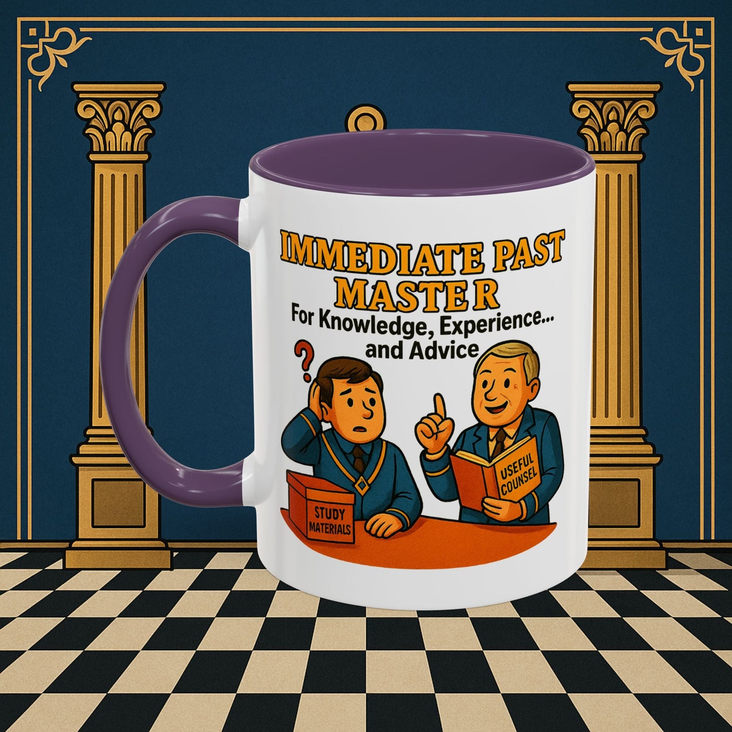 Masonic Mugs - Accent Coloured 11oz Mug - Wisdom Transfer Printify
