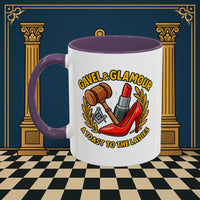 Masonic Mugs – Gavel & Glamour: A Toast to the Ladies (Accent Coloured 11oz Mug) Printify