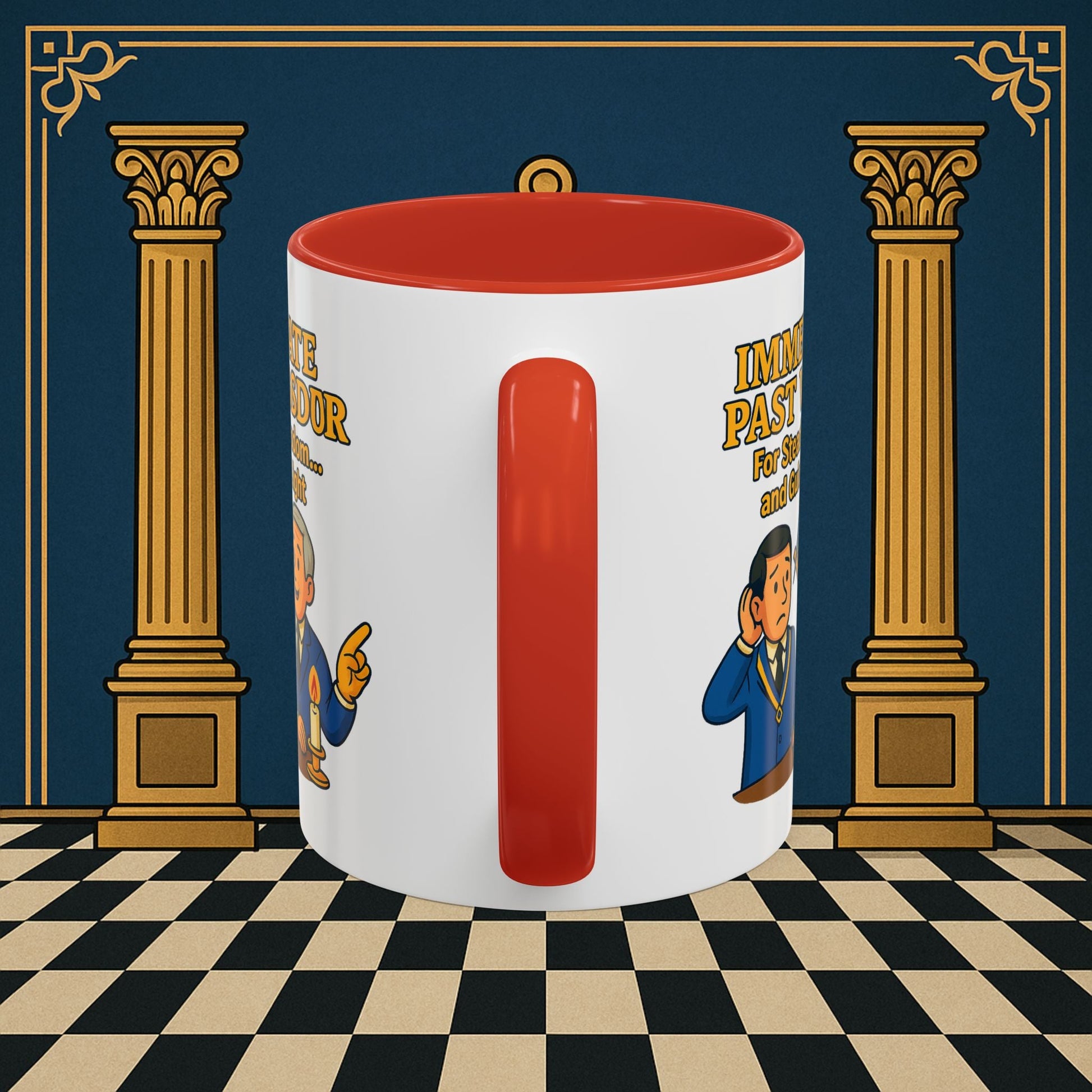 Masonic Mugs - Accent Coloured 11oz Mug - Masonic Wisdom Unveiled - Immediate Past Master Printify
