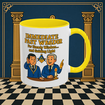 Masonic Mugs - Accent Coloured 11oz Mug - Masonic Wisdom Unveiled - Immediate Past Master Printify