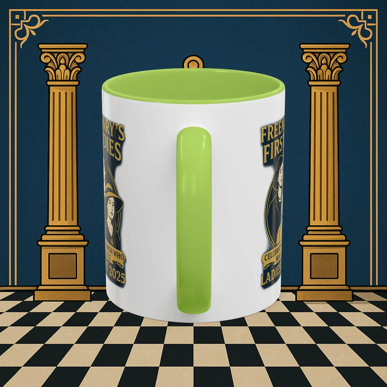 Masonic Mugs Ready to Go – Freemasonry’s First Ladies – Ladies’ Night 2025 (Accent Coloured 11oz Mug) Printify