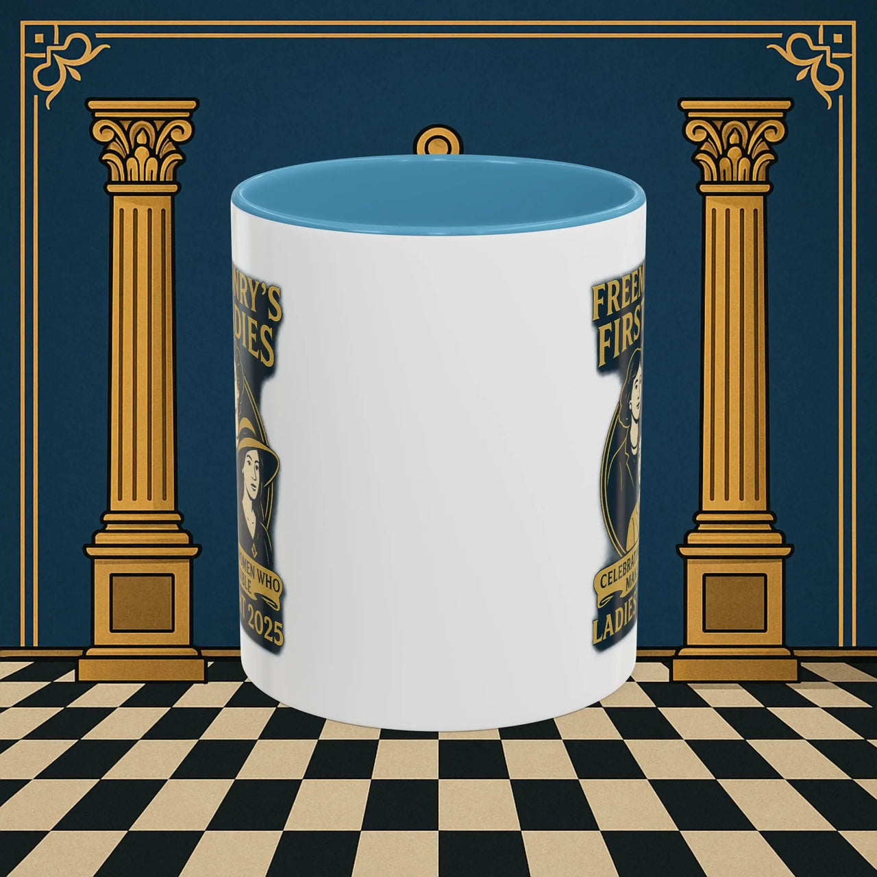 Masonic Mugs Ready to Go – Freemasonry’s First Ladies – Ladies’ Night 2025 (Accent Coloured 11oz Mug) Printify