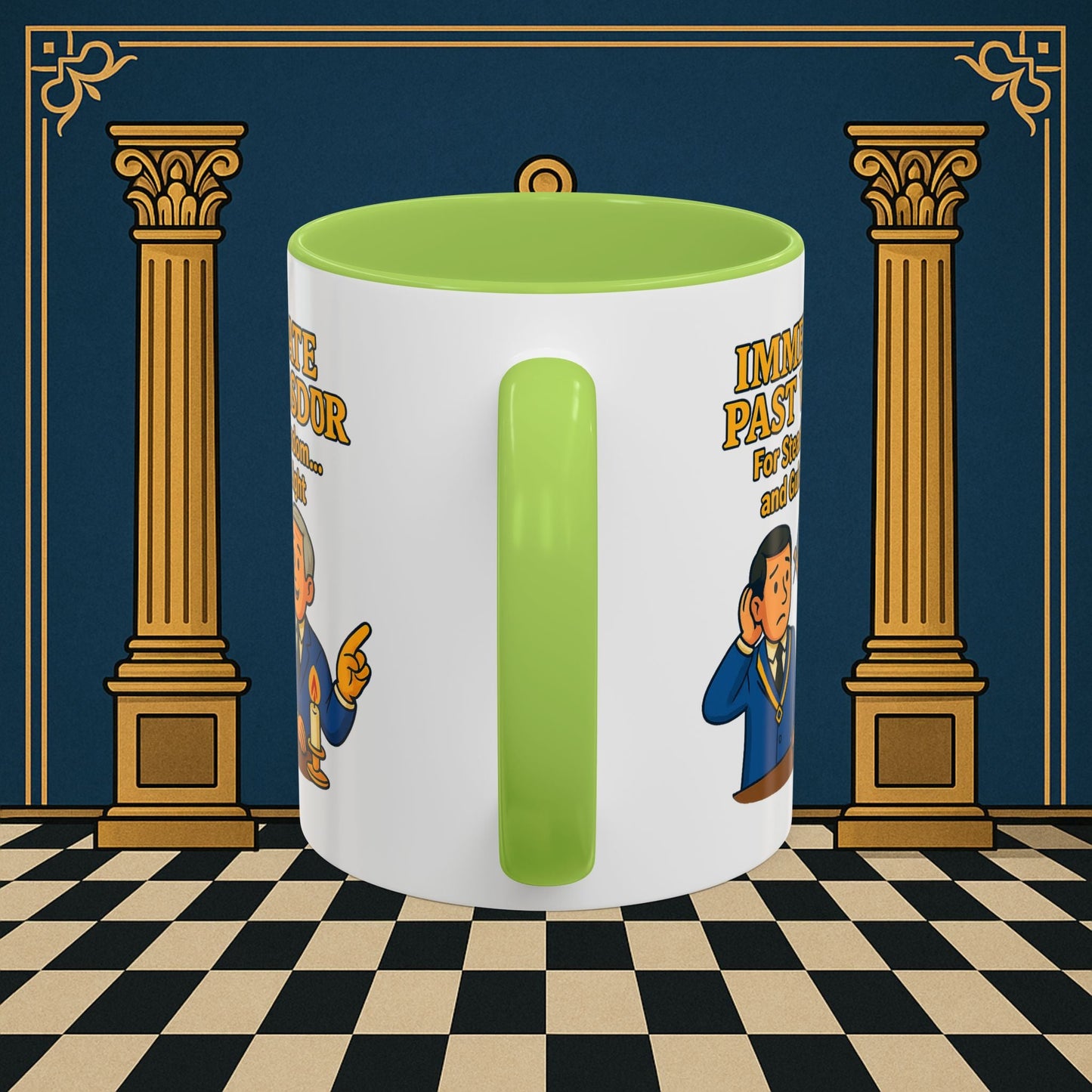 Masonic Mugs - Accent Coloured 11oz Mug - Masonic Wisdom Unveiled - Immediate Past Master Printify