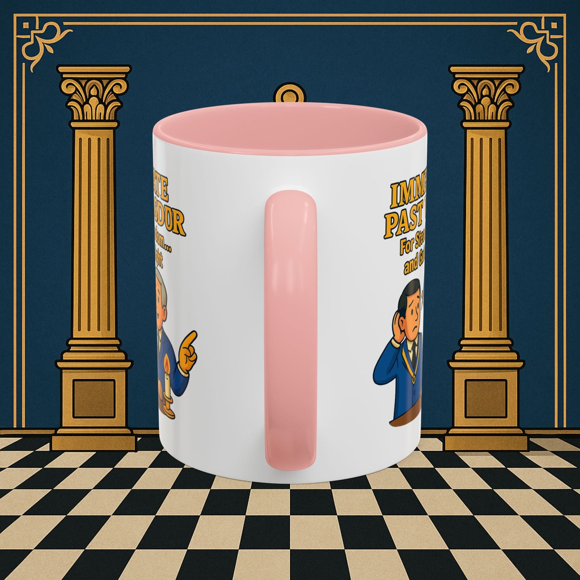Masonic Mugs - Accent Coloured 11oz Mug - Masonic Wisdom Unveiled - Immediate Past Master Printify