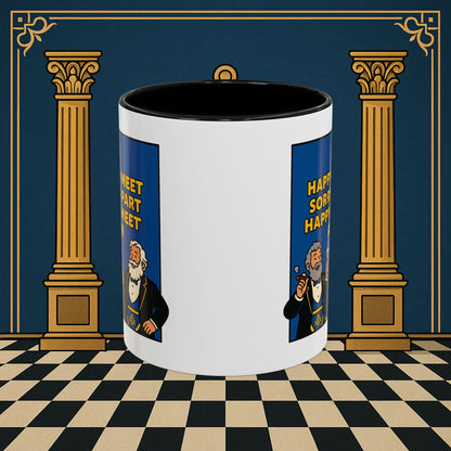 Masonic Mugs Ready to Go – Happy to Meet Again (Accent Coloured 11oz Mug) Printify