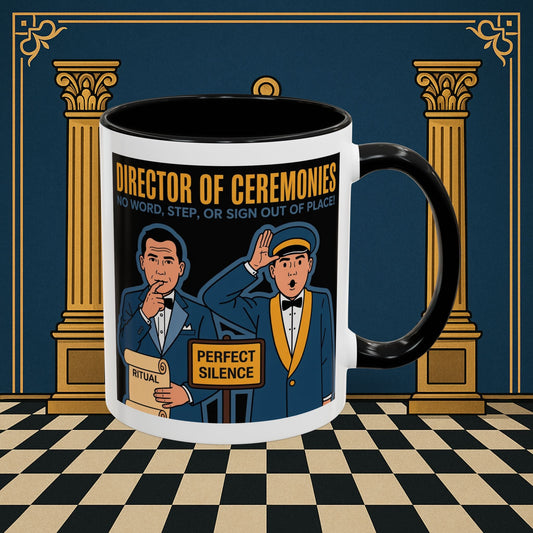 Masonic Mugs Ready to Go - Accent Coloured 11oz Mug - Ceremonial Protocol - Director of Ceremonies Printify