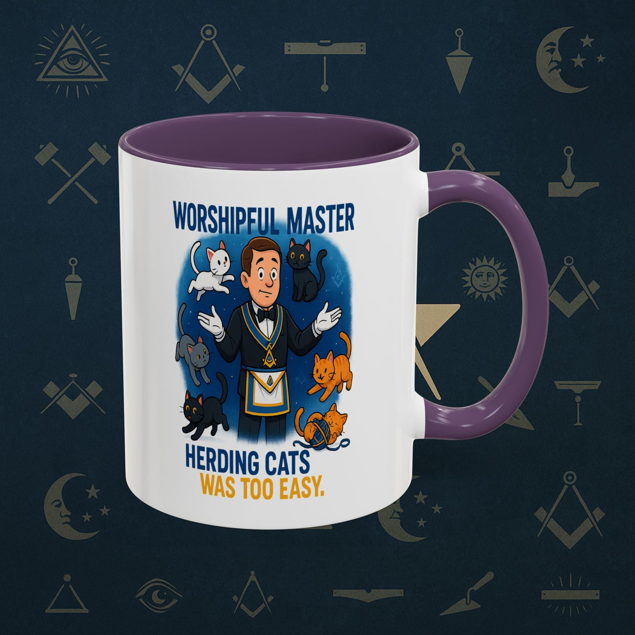 Masonic Mugs - Masonic Cats Assemble - Worshipful Master Printify