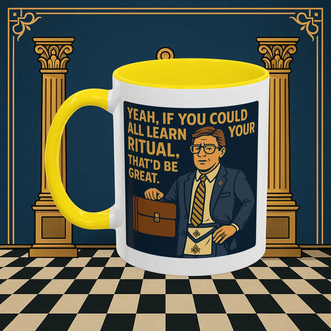 Masonic Mugs Ready to Go – Learn Your Ritual (Accent Coloured 11oz Mug) Printify
