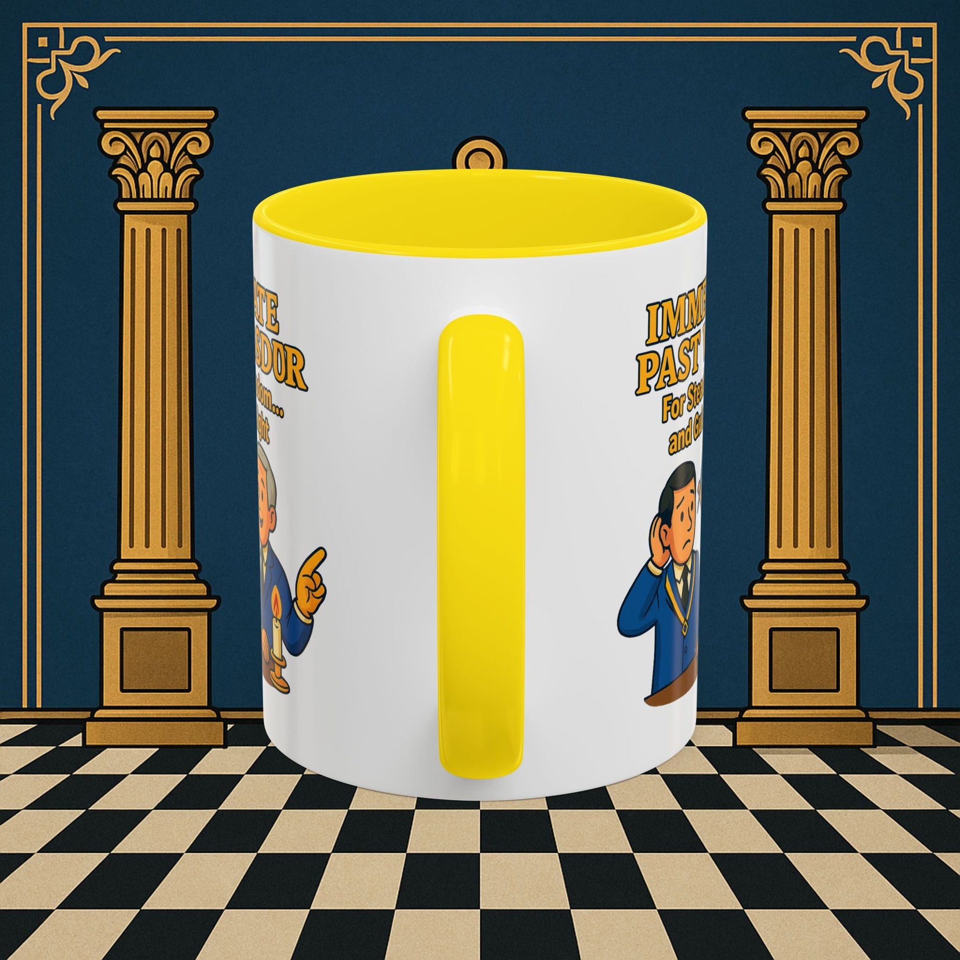 Masonic Mugs - Accent Coloured 11oz Mug - Masonic Wisdom Unveiled - Immediate Past Master Printify