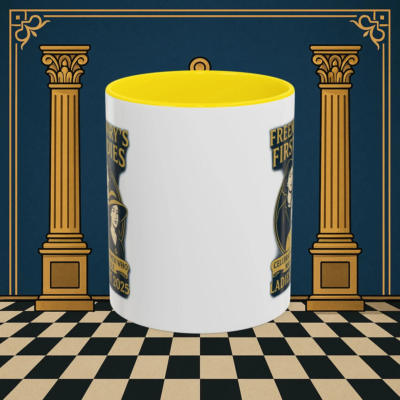 Masonic Mugs Ready to Go – Freemasonry’s First Ladies – Ladies’ Night 2025 (Accent Coloured 11oz Mug) Printify