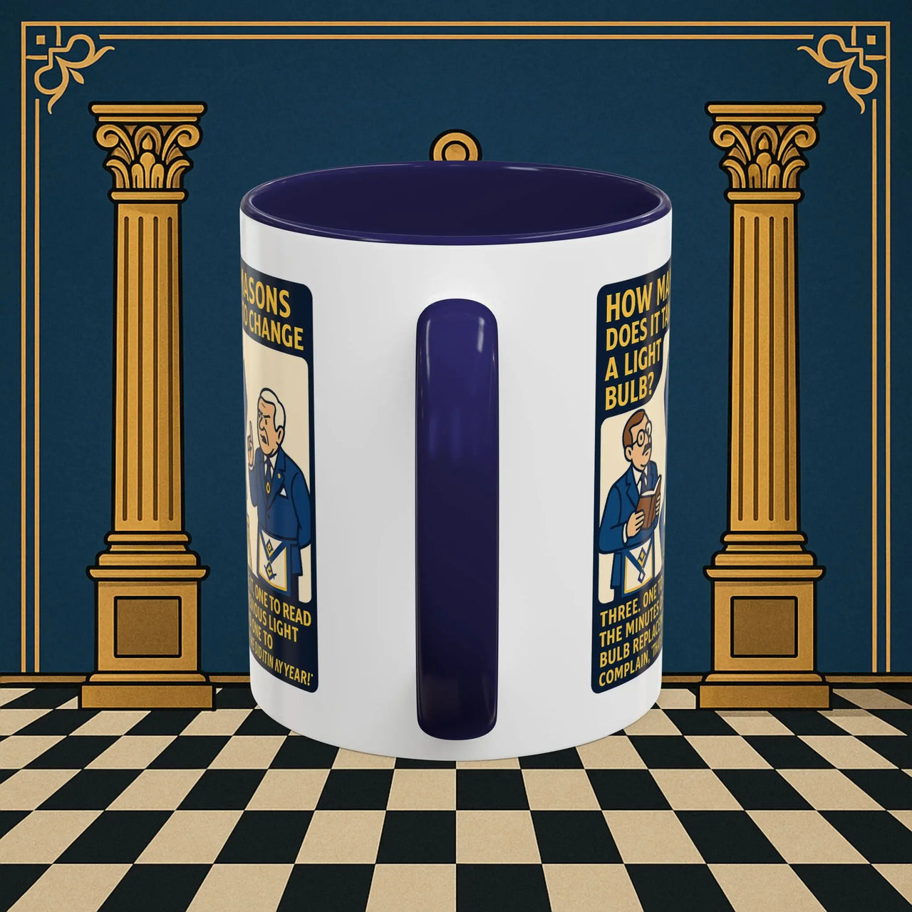 Masonic Mugs Ready to Go – How Many Masons? (Accent Coloured 11oz Mug) Printify