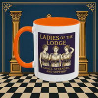 Masonic Mugs – Ladies of the Lodge: Grace, Strength & Support (Accent Coloured 11oz Mug) Printify
