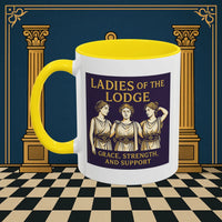 Masonic Mugs – Ladies of the Lodge: Grace, Strength & Support (Accent Coloured 11oz Mug) Printify