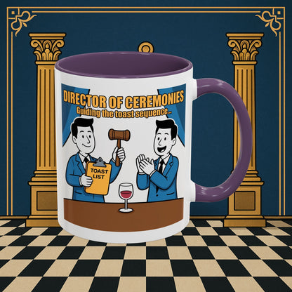 Masonic Mugs Ready to Go - Accent Coloured 11oz Mug - Toasting Protocol - Director of Ceremonies Printify