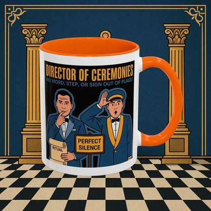 Masonic Mugs Ready to Go - Accent Coloured 11oz Mug - Ceremonial Protocol - Director of Ceremonies Printify