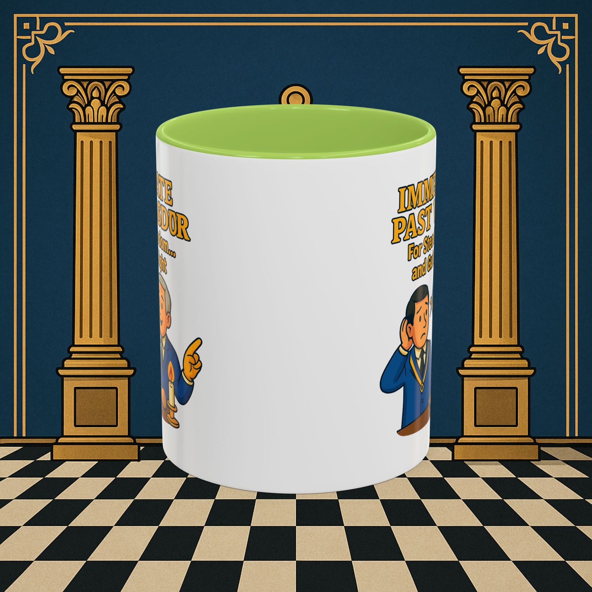 Masonic Mugs - Accent Coloured 11oz Mug - Masonic Wisdom Unveiled - Immediate Past Master Printify