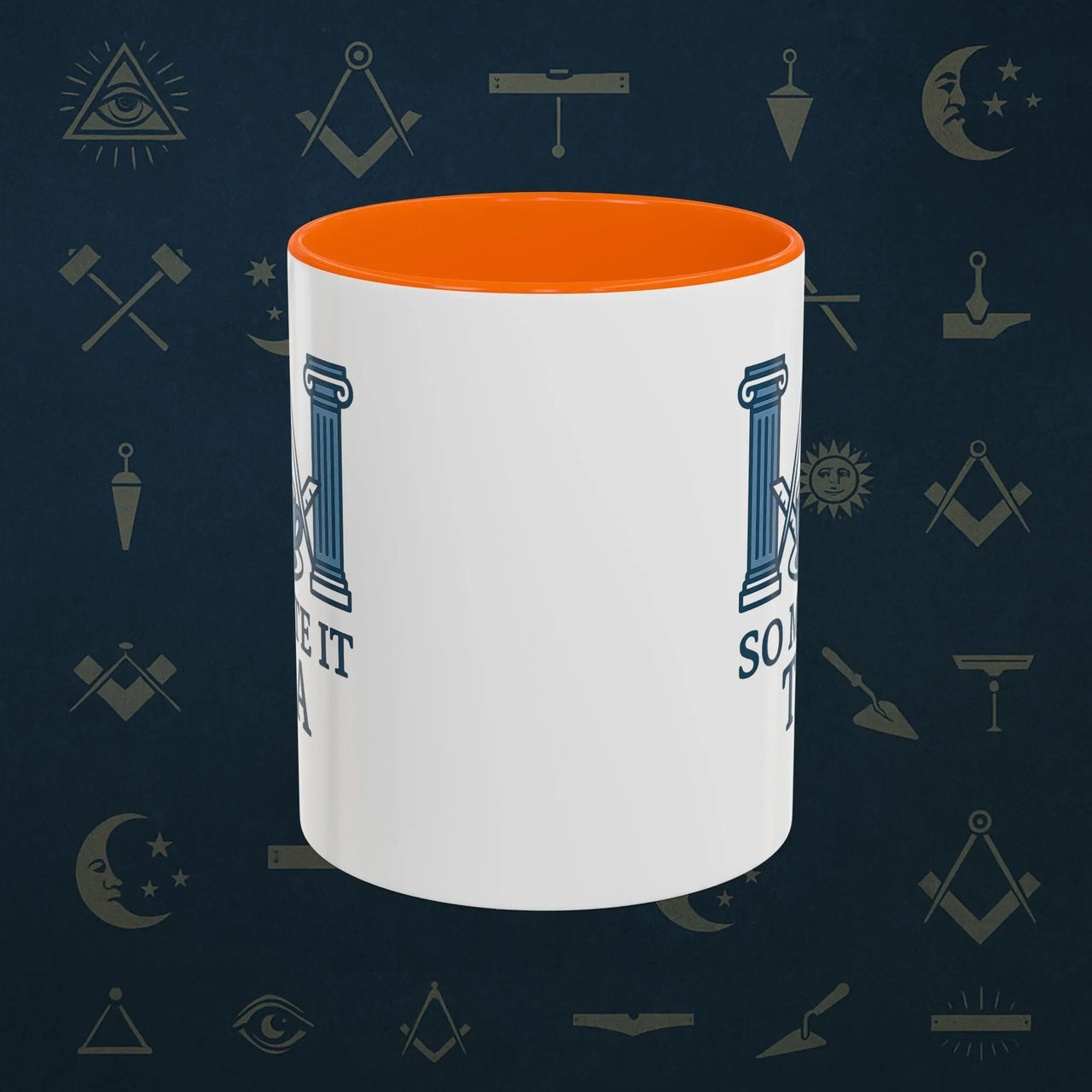 Masonic Mugs Ready to Go – So Mote It Tea (Accent Coloured 11oz Mug) Printify
