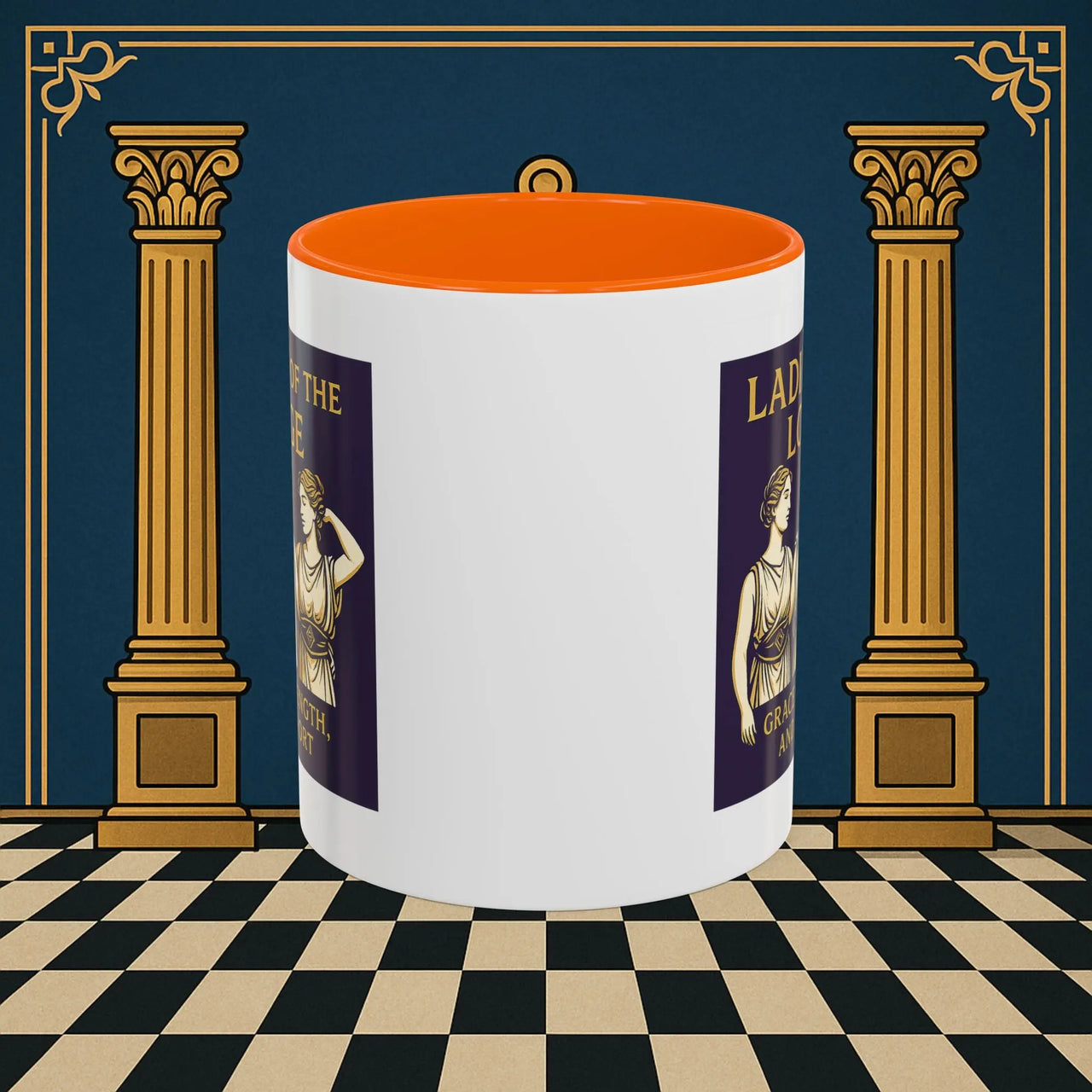 Masonic Mugs – Ladies of the Lodge: Grace, Strength & Support (Accent Coloured 11oz Mug) Printify