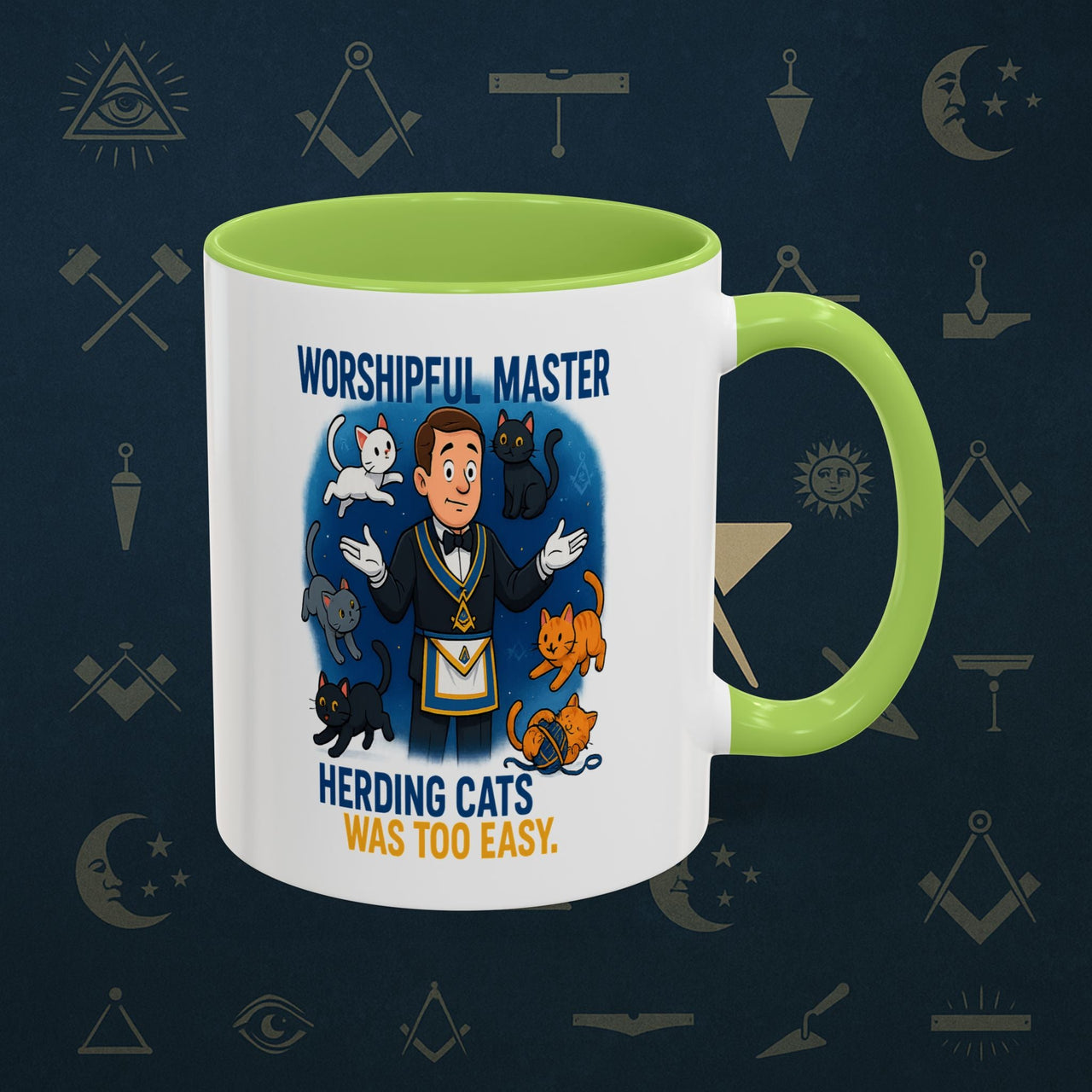 Masonic Mugs - Masonic Cats Assemble - Worshipful Master Printify