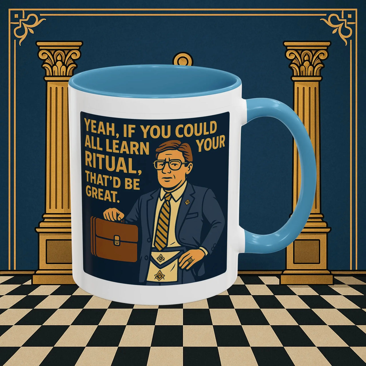 Masonic Mugs Ready to Go – Learn Your Ritual (Accent Coloured 11oz Mug) Printify
