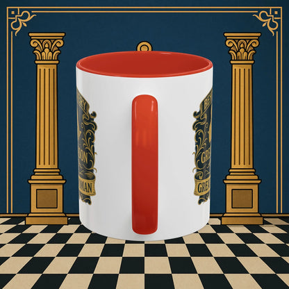 Masonic Mugs – Behind Every Great Mason (Accent Coloured 11oz Mug) Printify