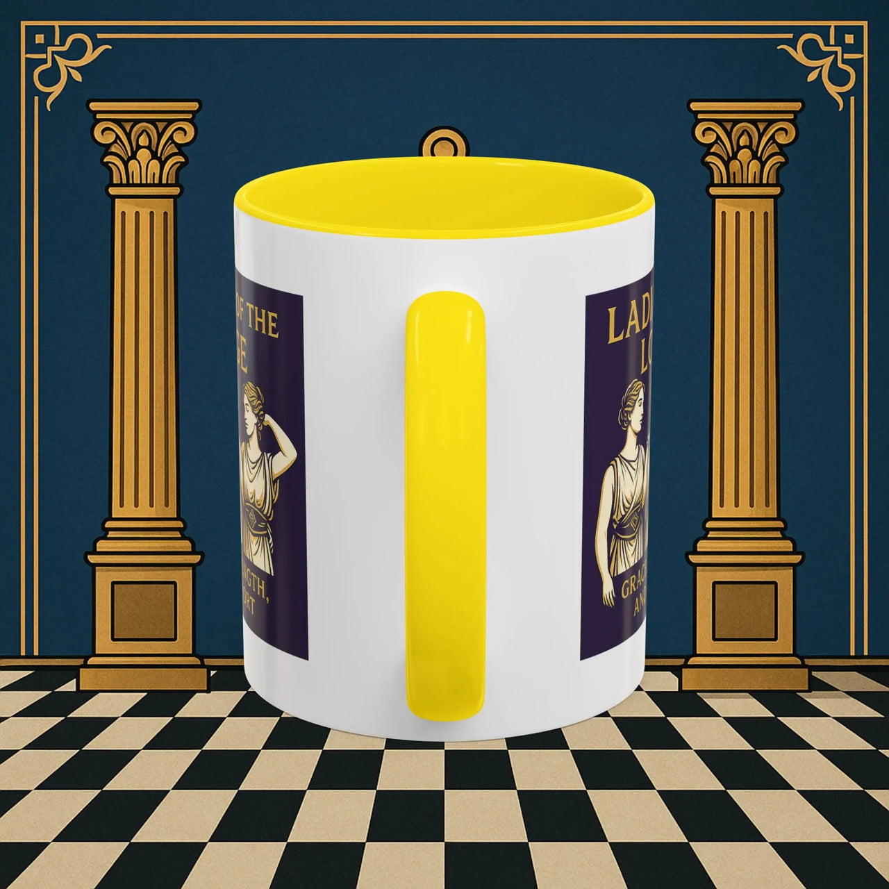 Masonic Mugs – Ladies of the Lodge: Grace, Strength & Support (Accent Coloured 11oz Mug) Printify
