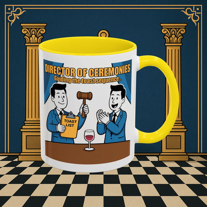 Masonic Mugs Ready to Go - Accent Coloured 11oz Mug - Toasting Protocol - Director of Ceremonies Printify