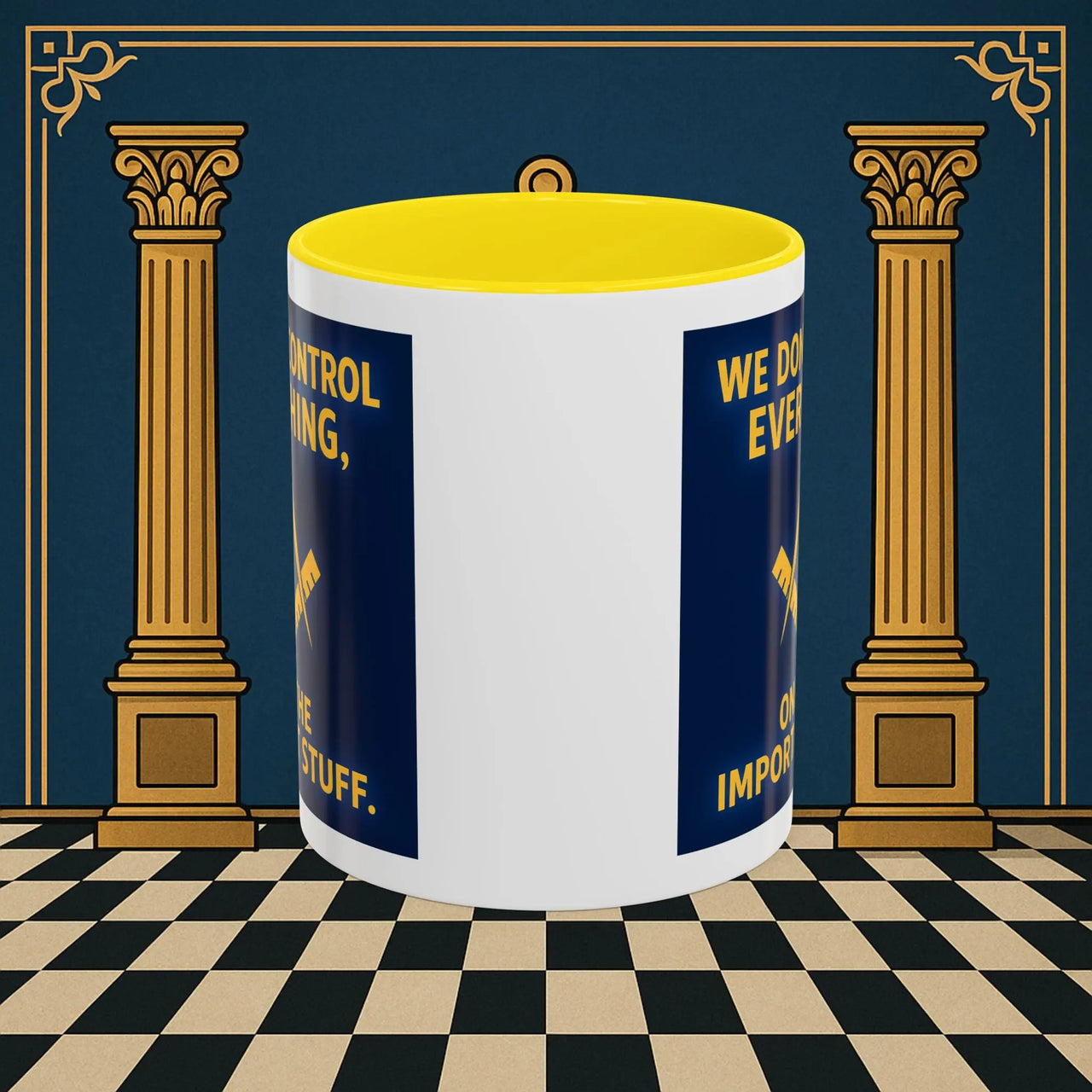 Masonic Mugs Ready to Go – Only the Important Stuff (Accent Coloured 11oz Mug) Printify