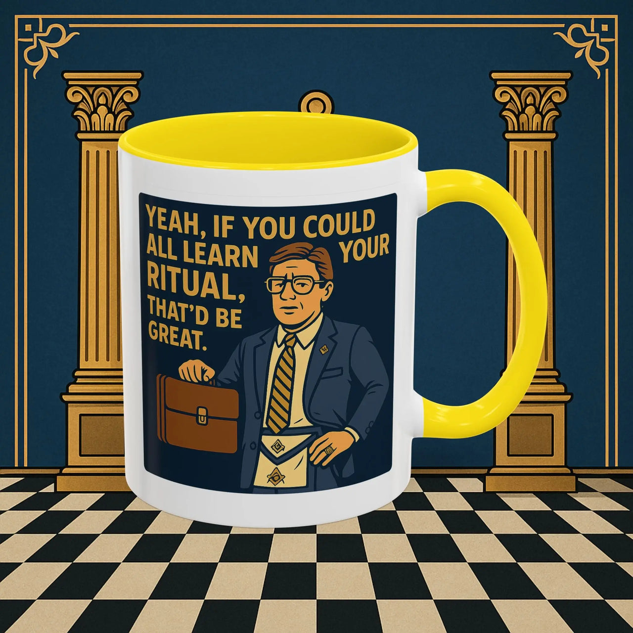 Masonic Mugs Ready to Go – Learn Your Ritual (Accent Coloured 11oz Mug) Printify