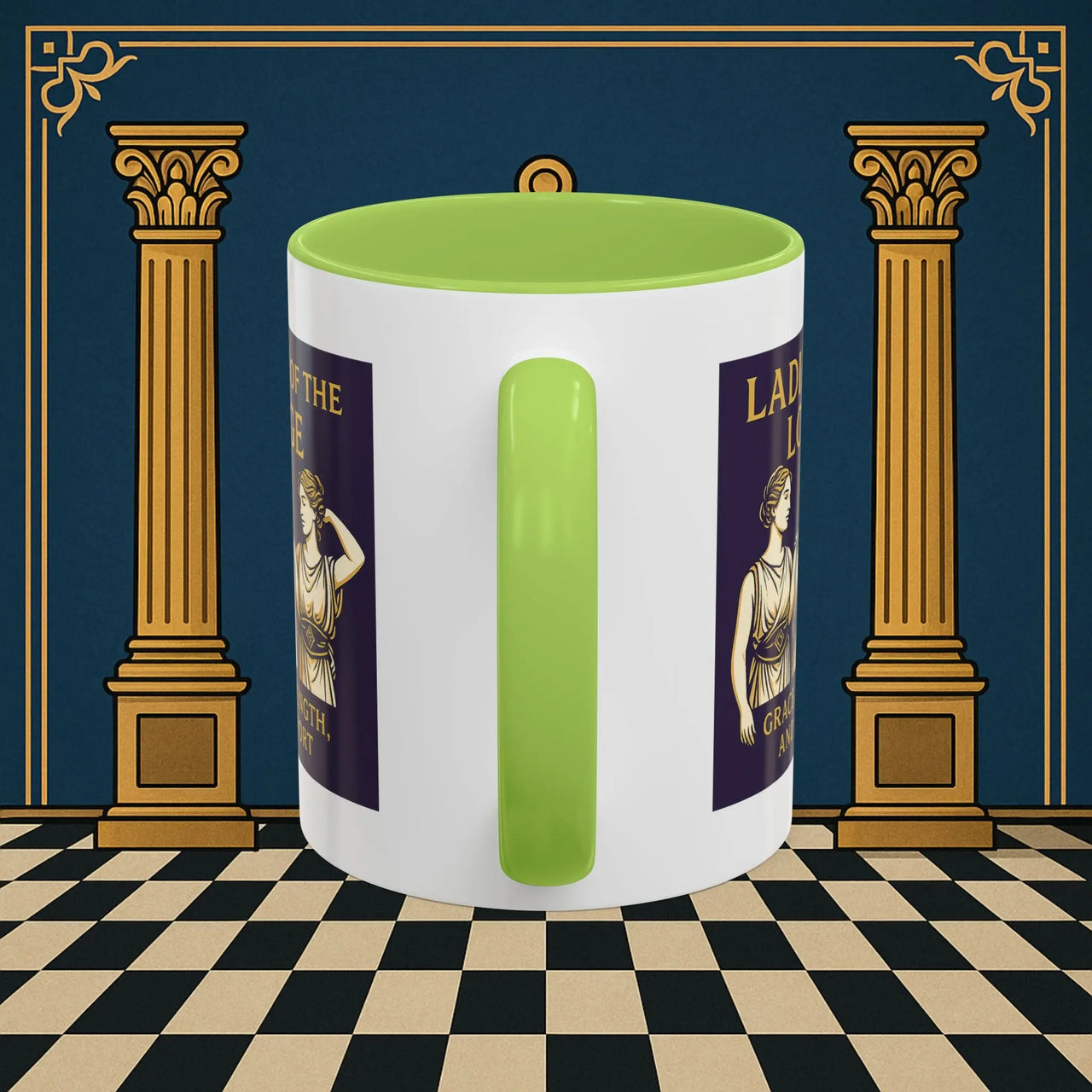 Masonic Mugs – Ladies of the Lodge: Grace, Strength & Support (Accent Coloured 11oz Mug) Printify
