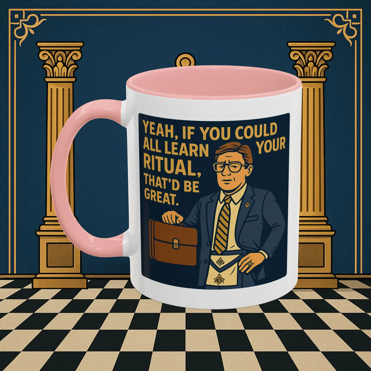 Masonic Mugs Ready to Go – Learn Your Ritual (Accent Coloured 11oz Mug) Printify