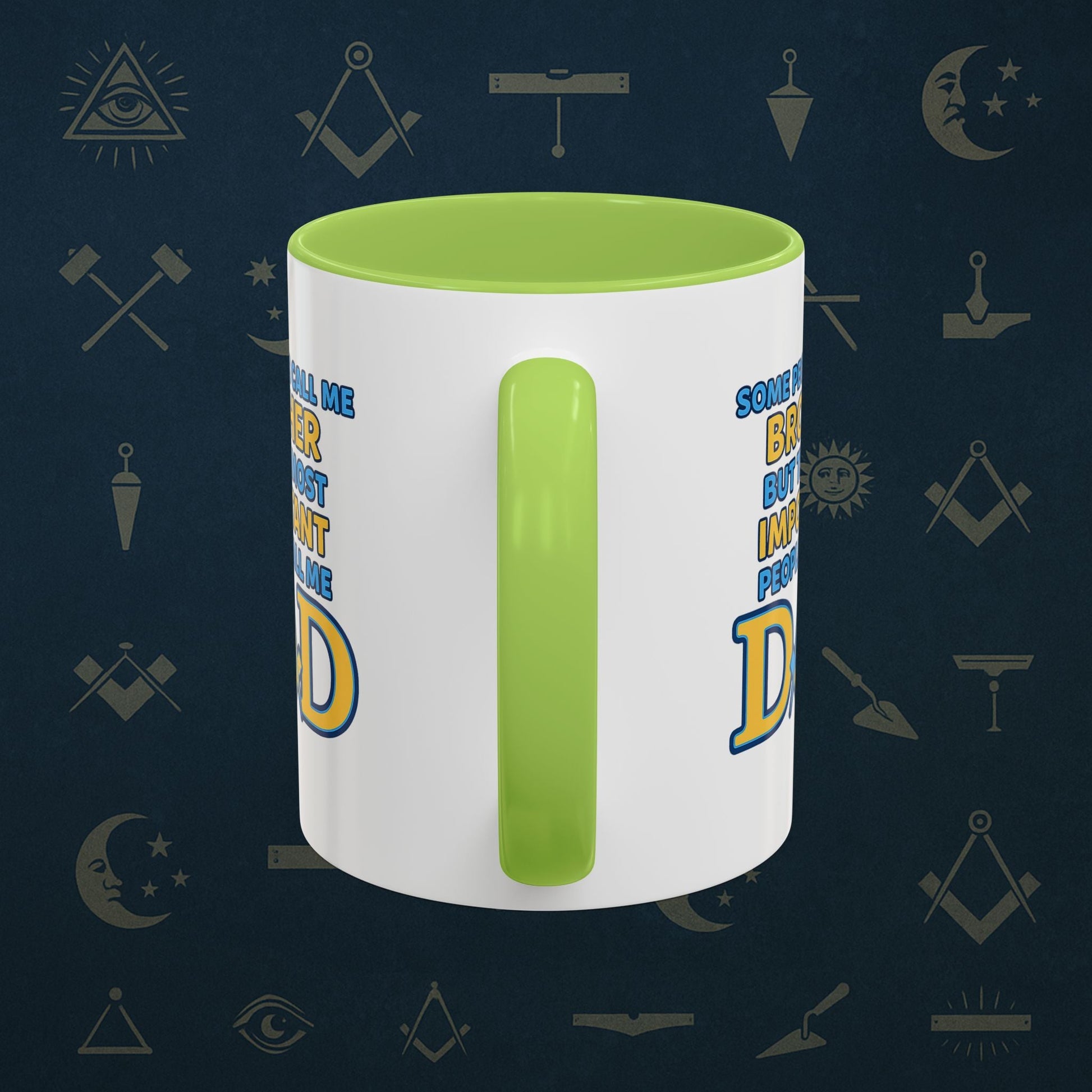 Masonic Mugs Ready to Go – Brother and Dad (Accent Coloured 11oz Mug) Printify