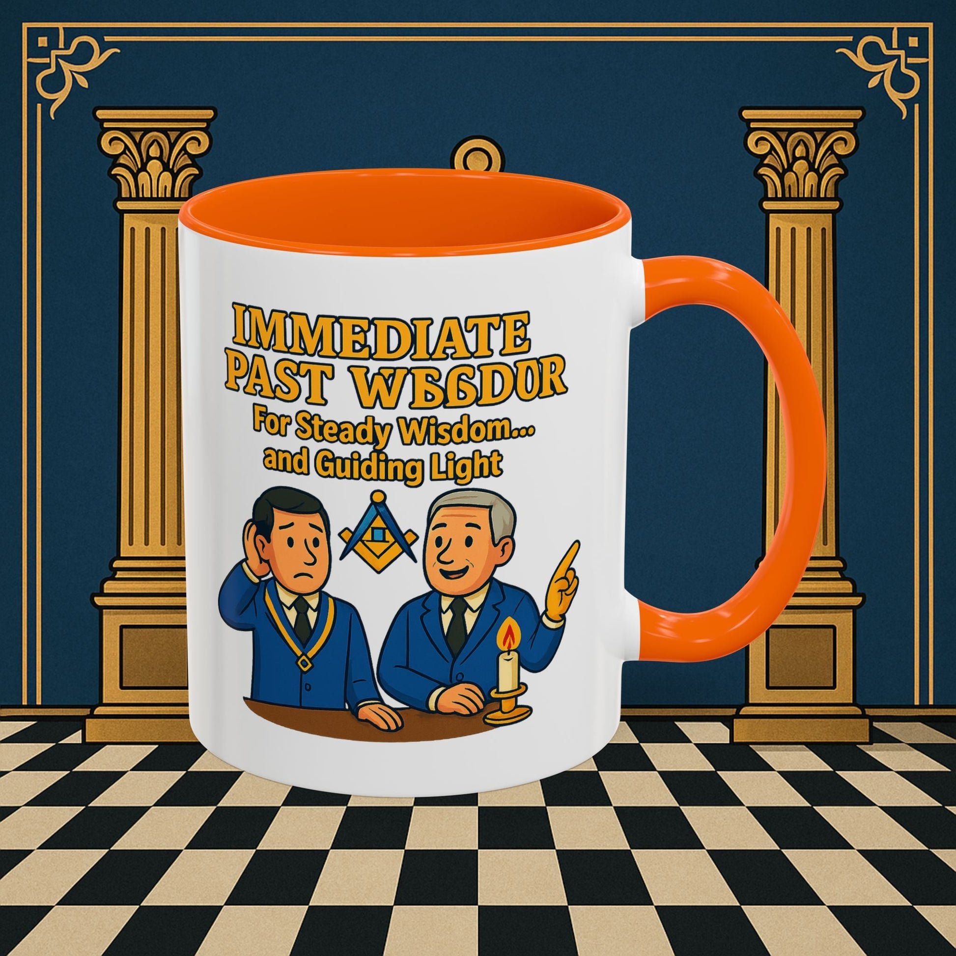 Masonic Mugs - Accent Coloured 11oz Mug - Masonic Wisdom Unveiled - Immediate Past Master Printify