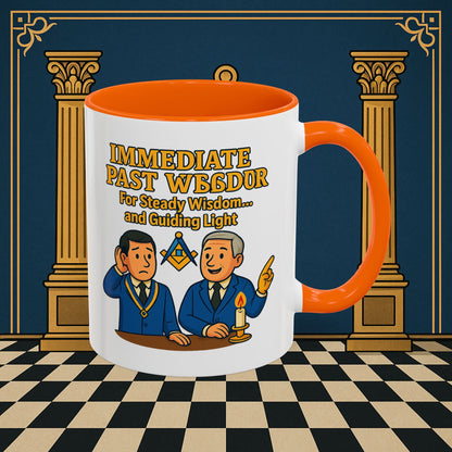 Masonic Mugs - Accent Coloured 11oz Mug - Masonic Wisdom Unveiled - Immediate Past Master Printify