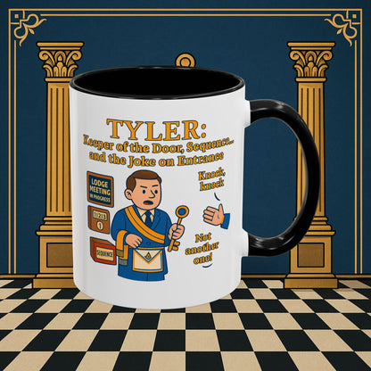 Masonic Mugs - Tyler's Doorway Dilemma - Tyler Printify
