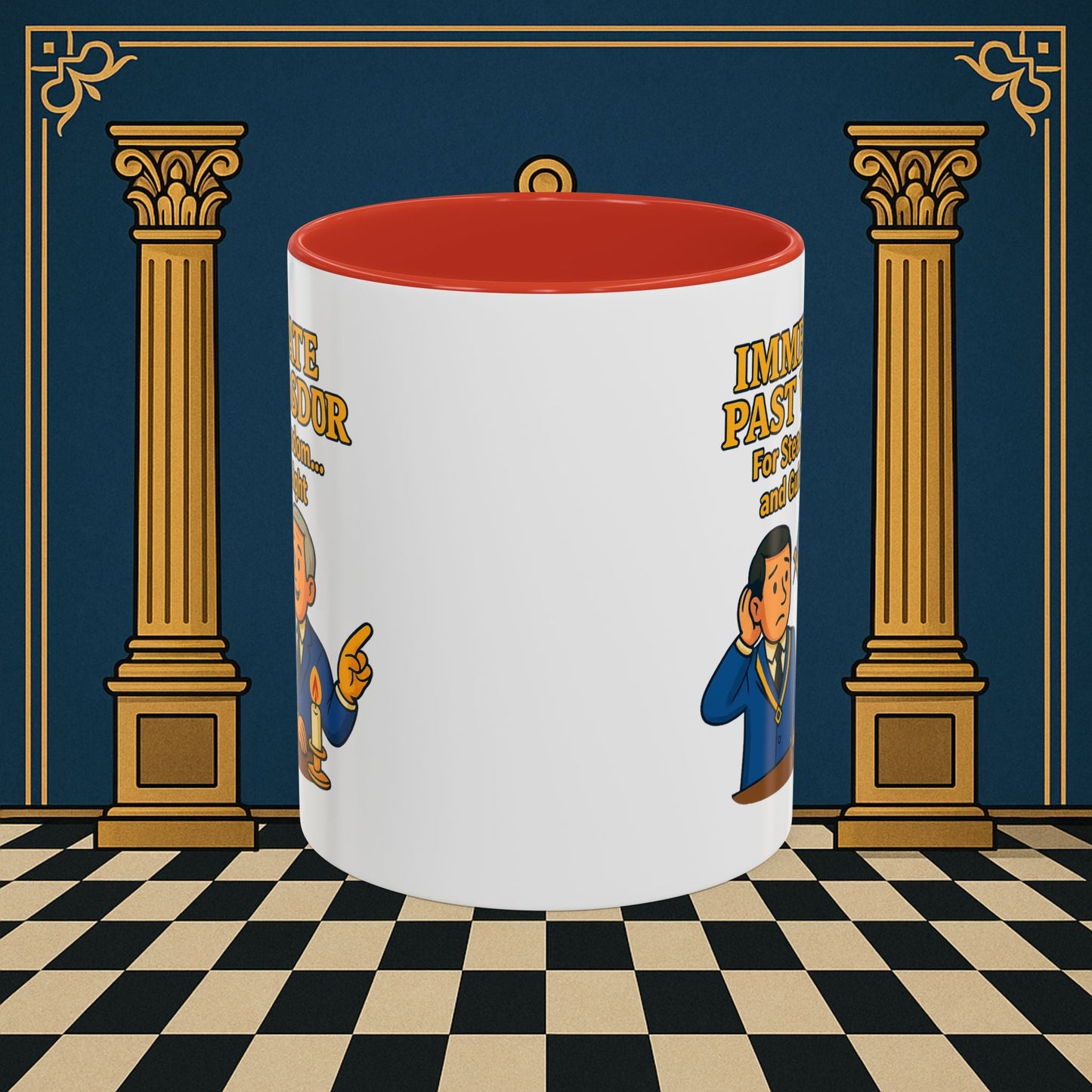 Masonic Mugs - Accent Coloured 11oz Mug - Masonic Wisdom Unveiled - Immediate Past Master Printify